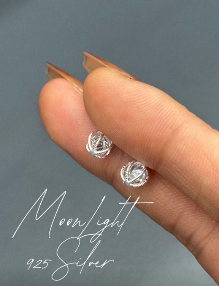 (5088) 925純銀水晶耳環