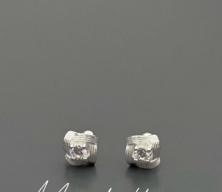 (5093) 925純銀橫紋水晶耳環