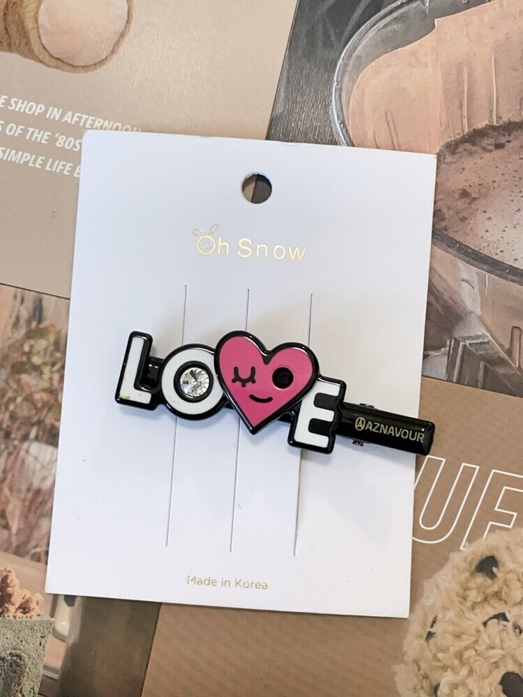 『GD』粉色愛心LOVE壓夾
