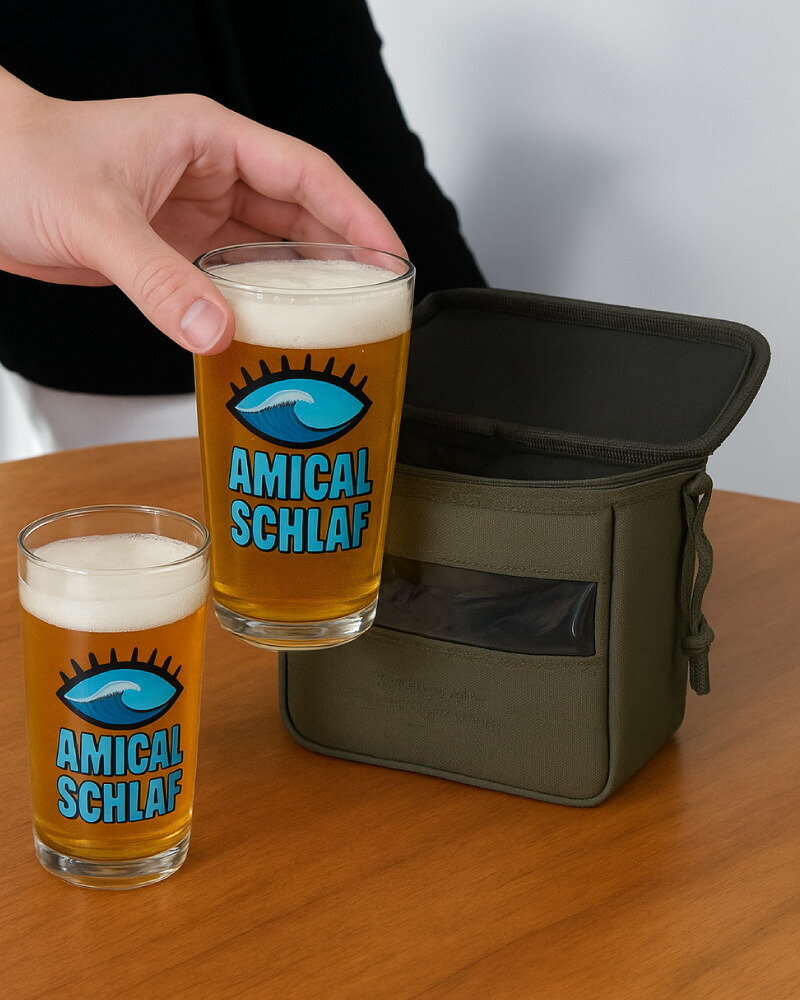 日本 - AMICAL.Schlaf 玻璃杯收納包 2入組 (調味收納包)