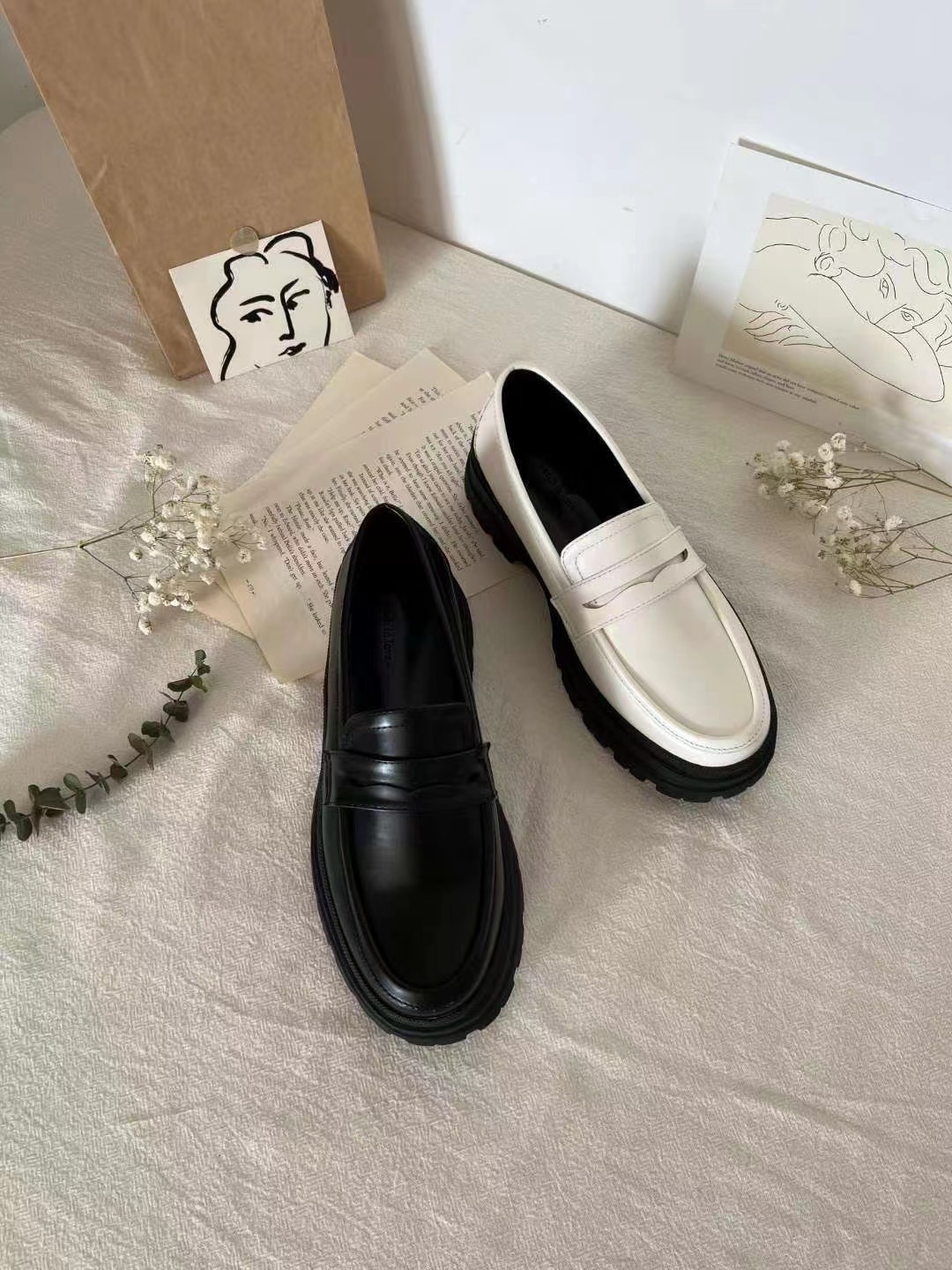 ASK 1991 人氣黑白兩色真皮休閒鞋🍂