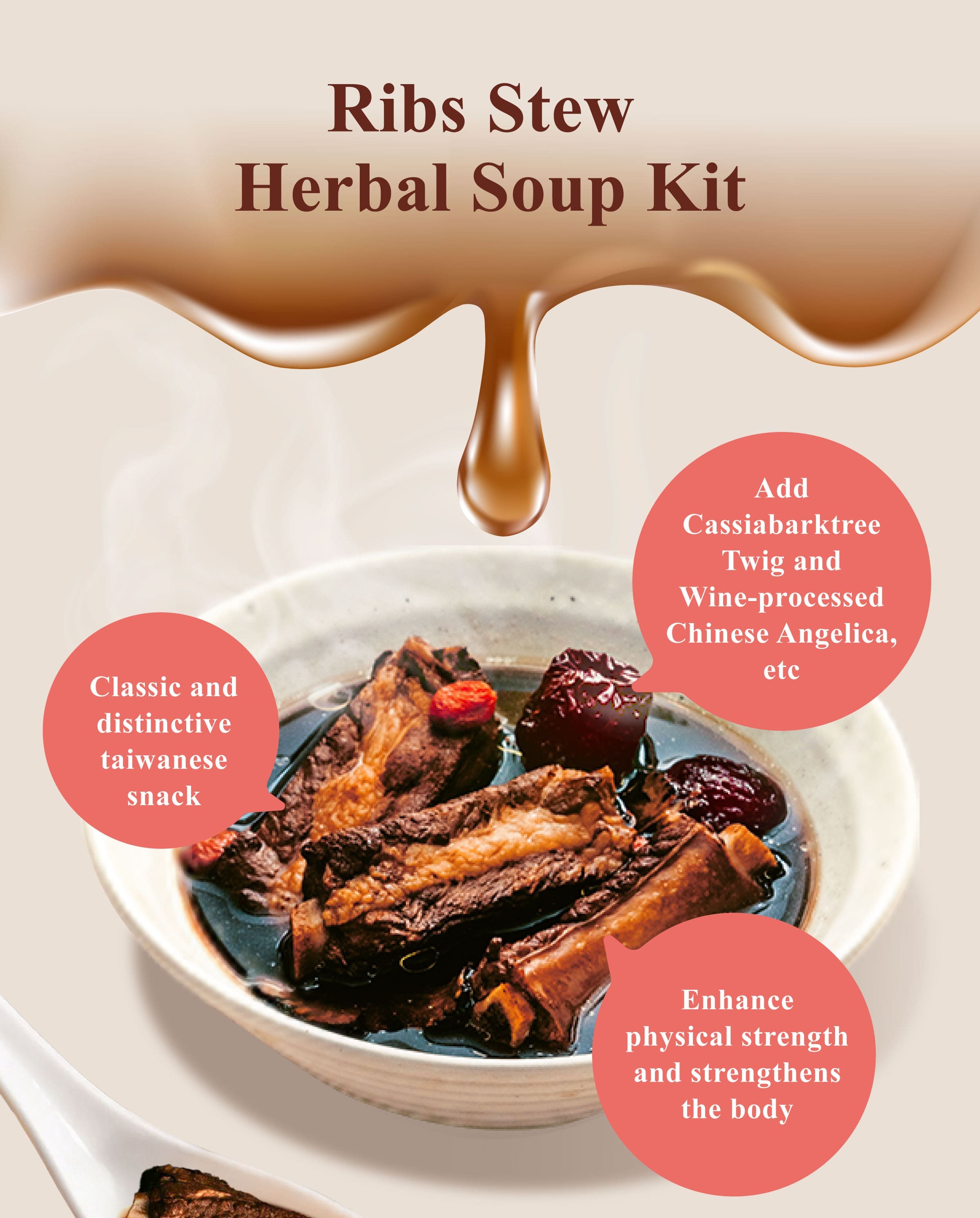Dengyi Ribs Stew Herbal Soup Kit Features