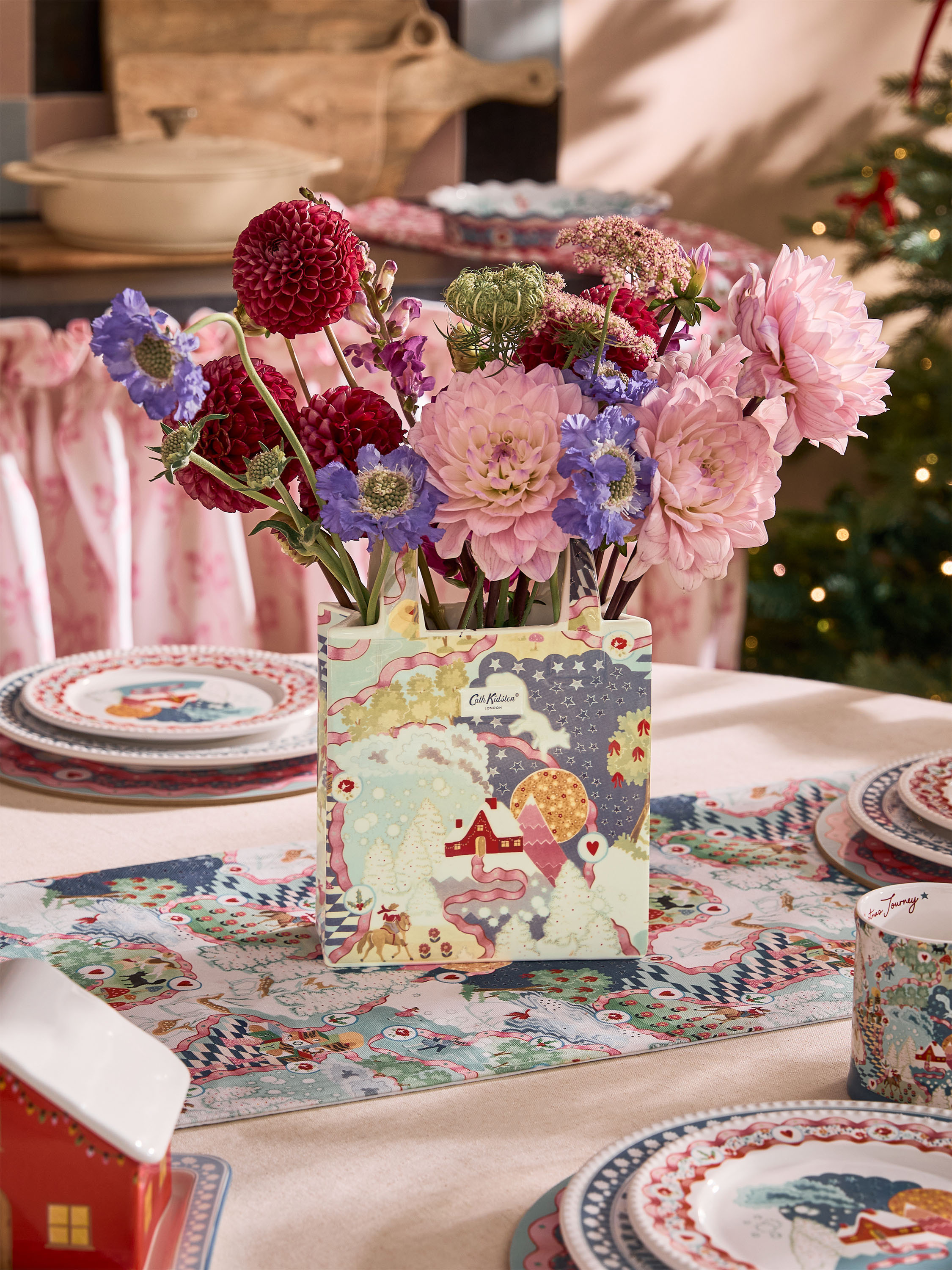 Christmas Scene 手提袋造型花器