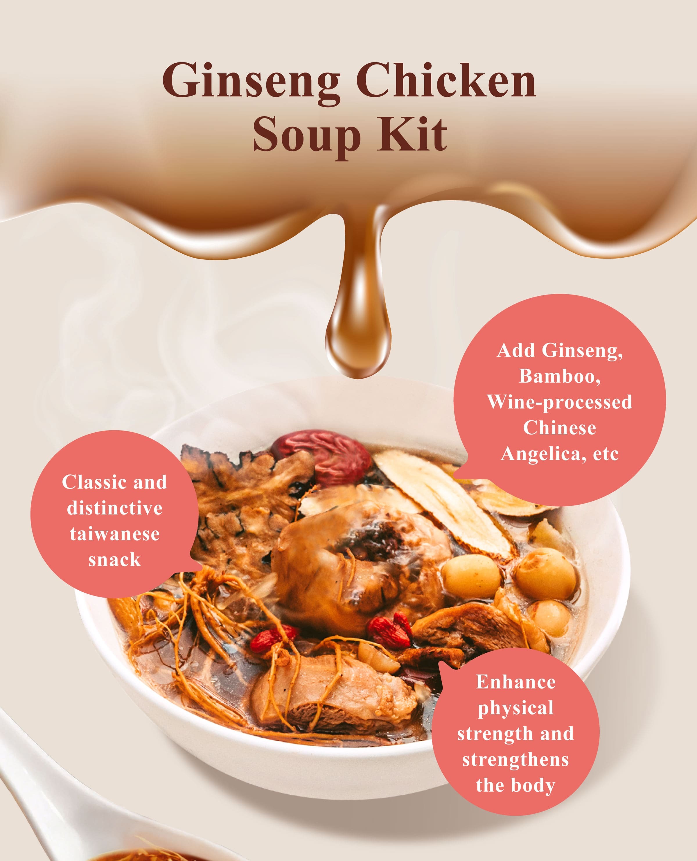 Dengyi Ginseng Chicken Soup Kit Features