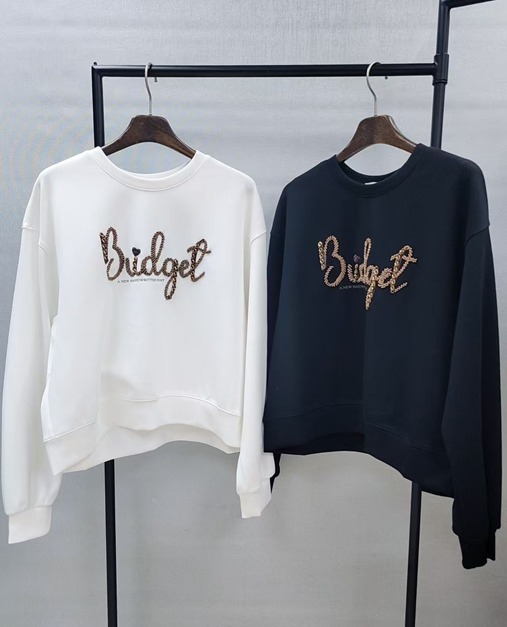 (5114) OS0022 啡色珠珠字衛衣