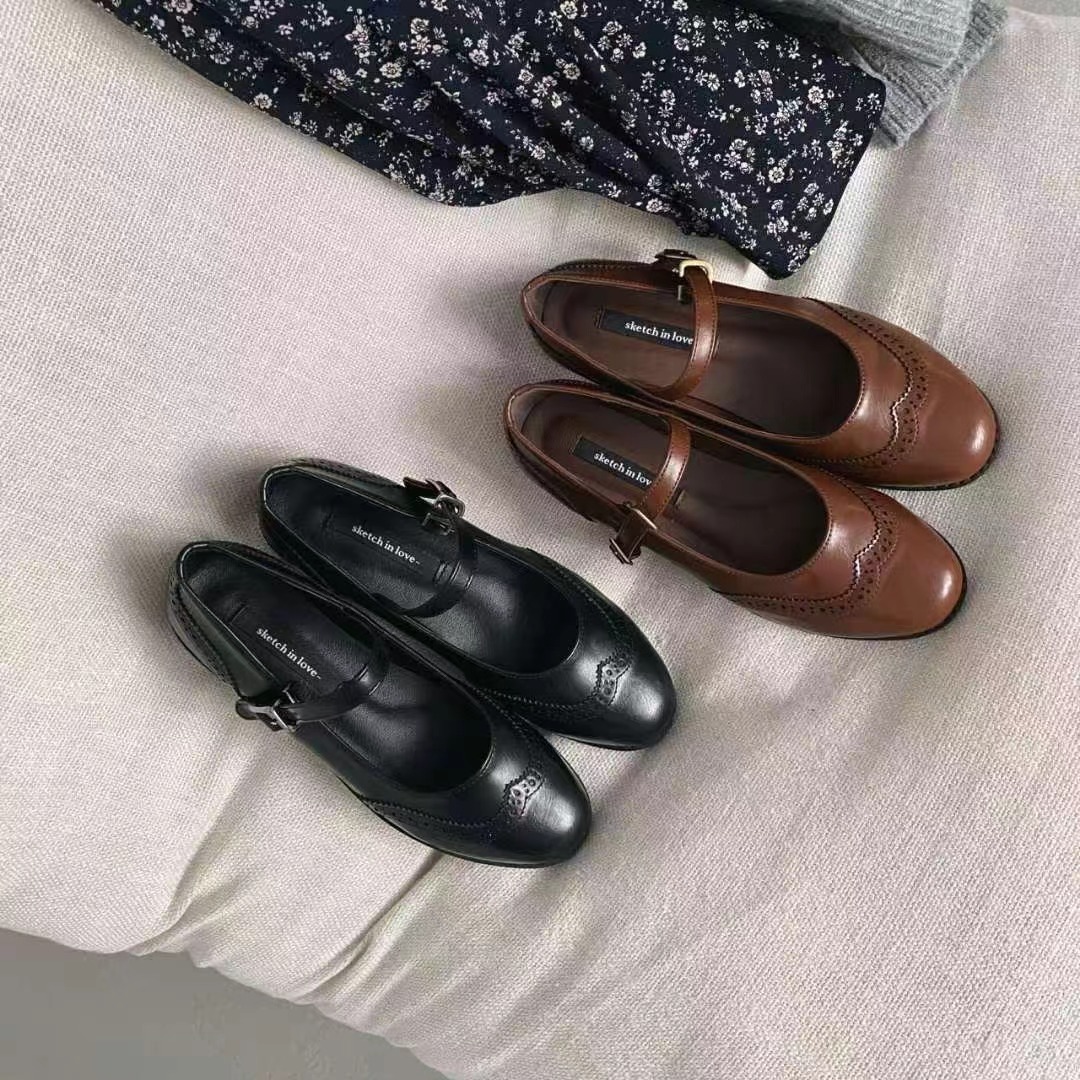 ASK 1822 經典感性的瑪麗珍尖頭豆豆鞋