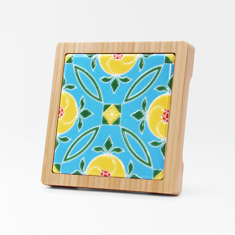 台灣花磚竹杯墊｜黃槿謙德