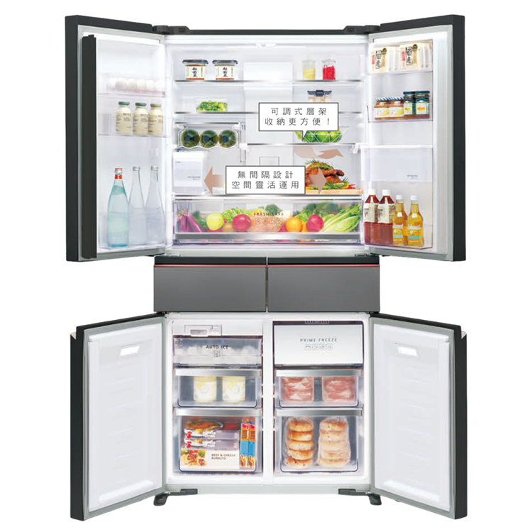 Panasonic 國際 650L 無邊框霧面玻璃 四門變頻電冰箱(NR-F651PG)