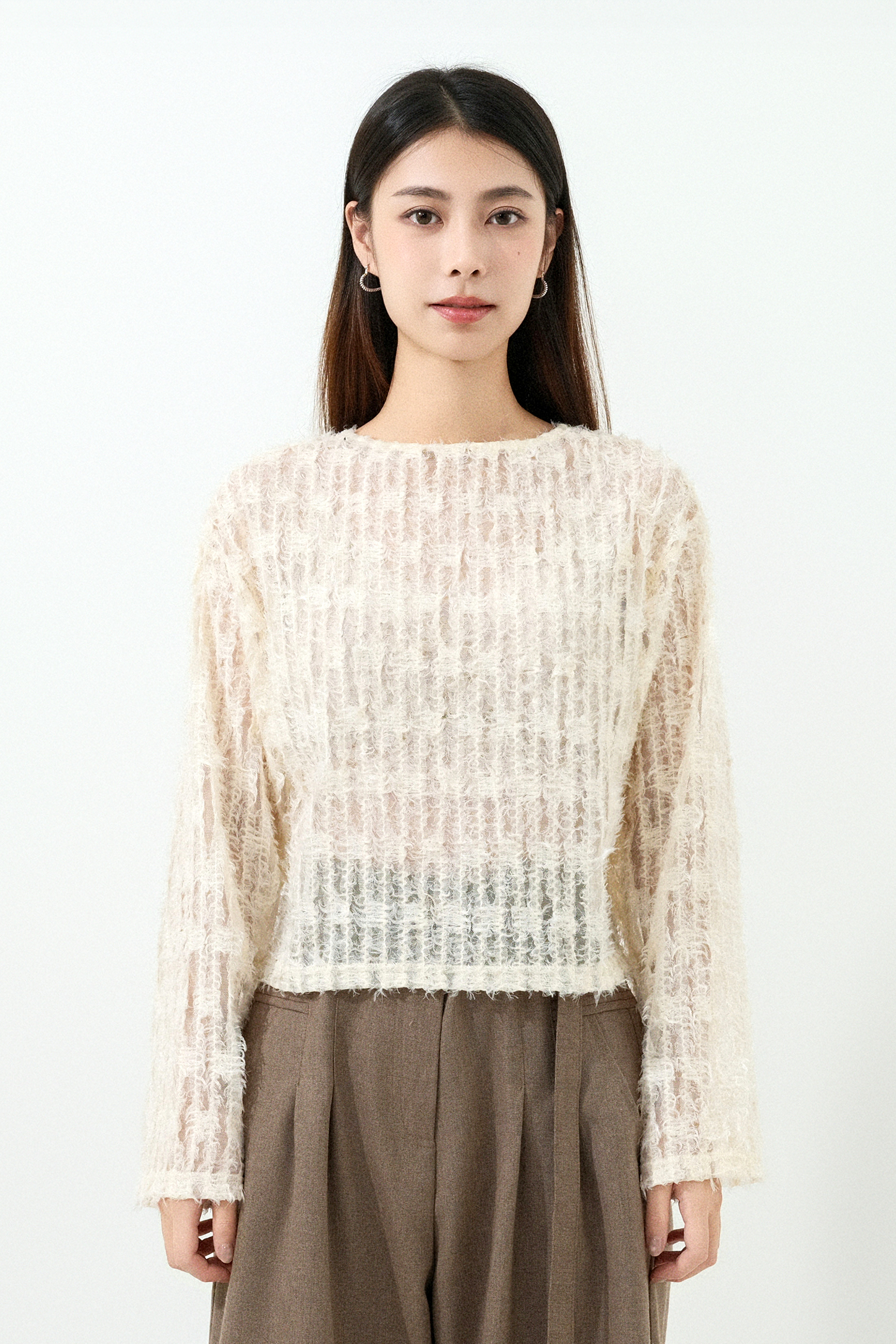 蘇蘇間網紗鈕扣上衣 ( 預購產品）