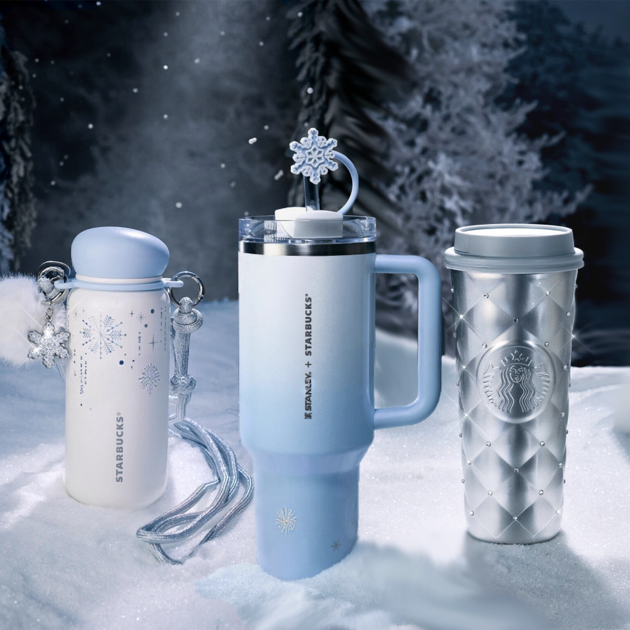 【預購/現貨】國外限定 Starbucks 星巴克 雪耀奇境 藍色 手柄 水壺 吸管杯 保溫杯 禮盒 多款可選