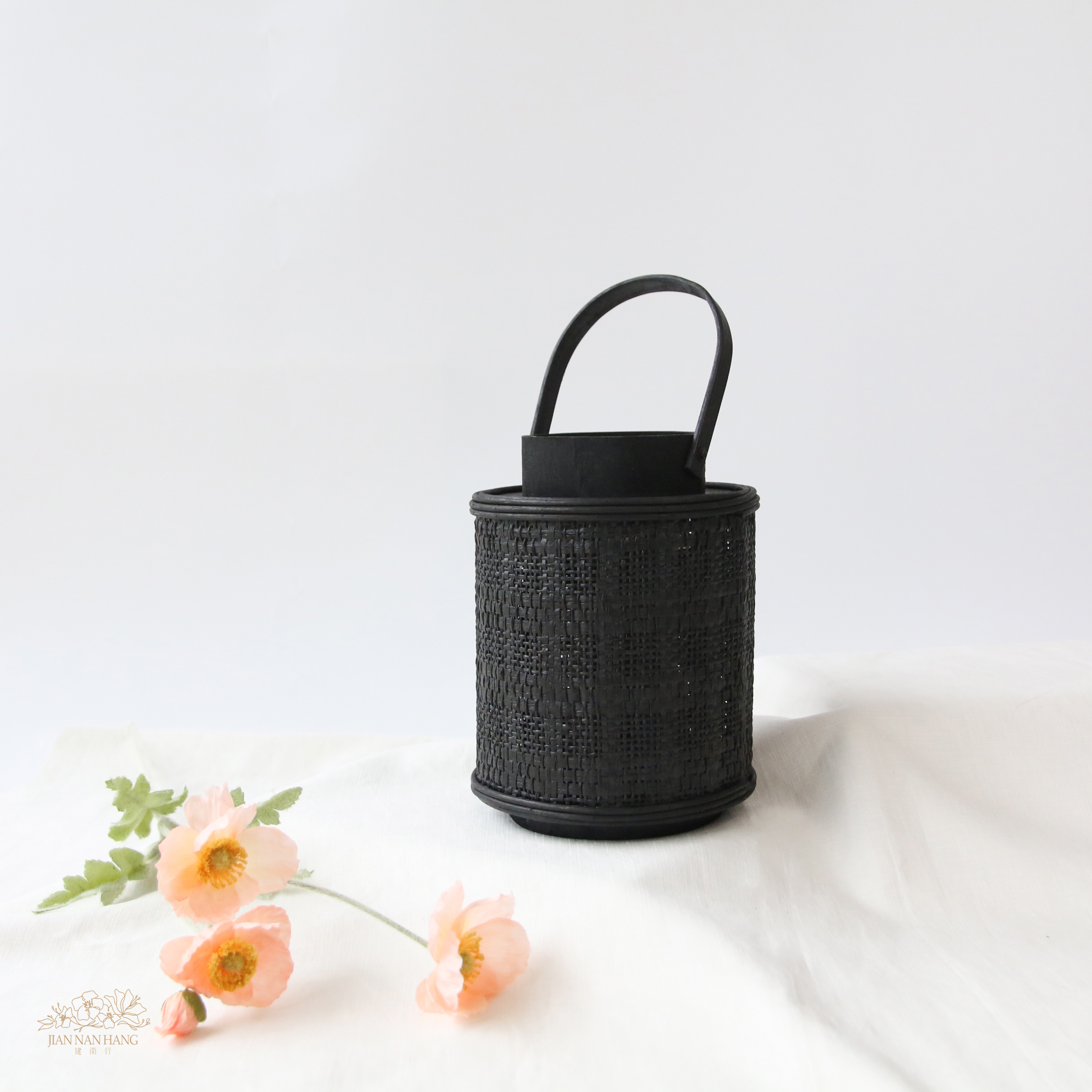 籐籃花器 烏木圓籃 2尺寸