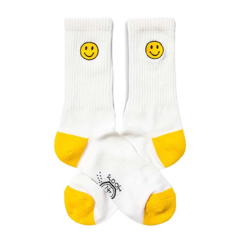 BFF Classic Smile Socks 白色 經典 笑臉 中筒襪 BF25099-WH [台灣現貨]