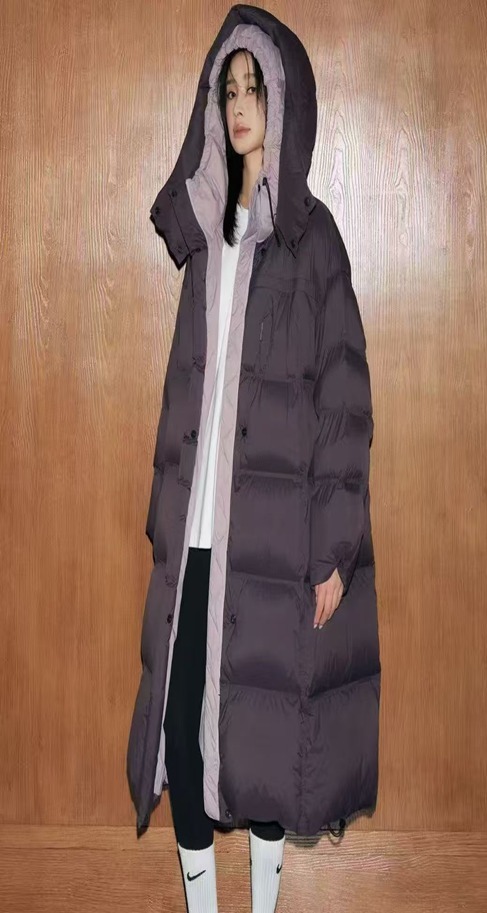 (5130) 有帽長羽絨