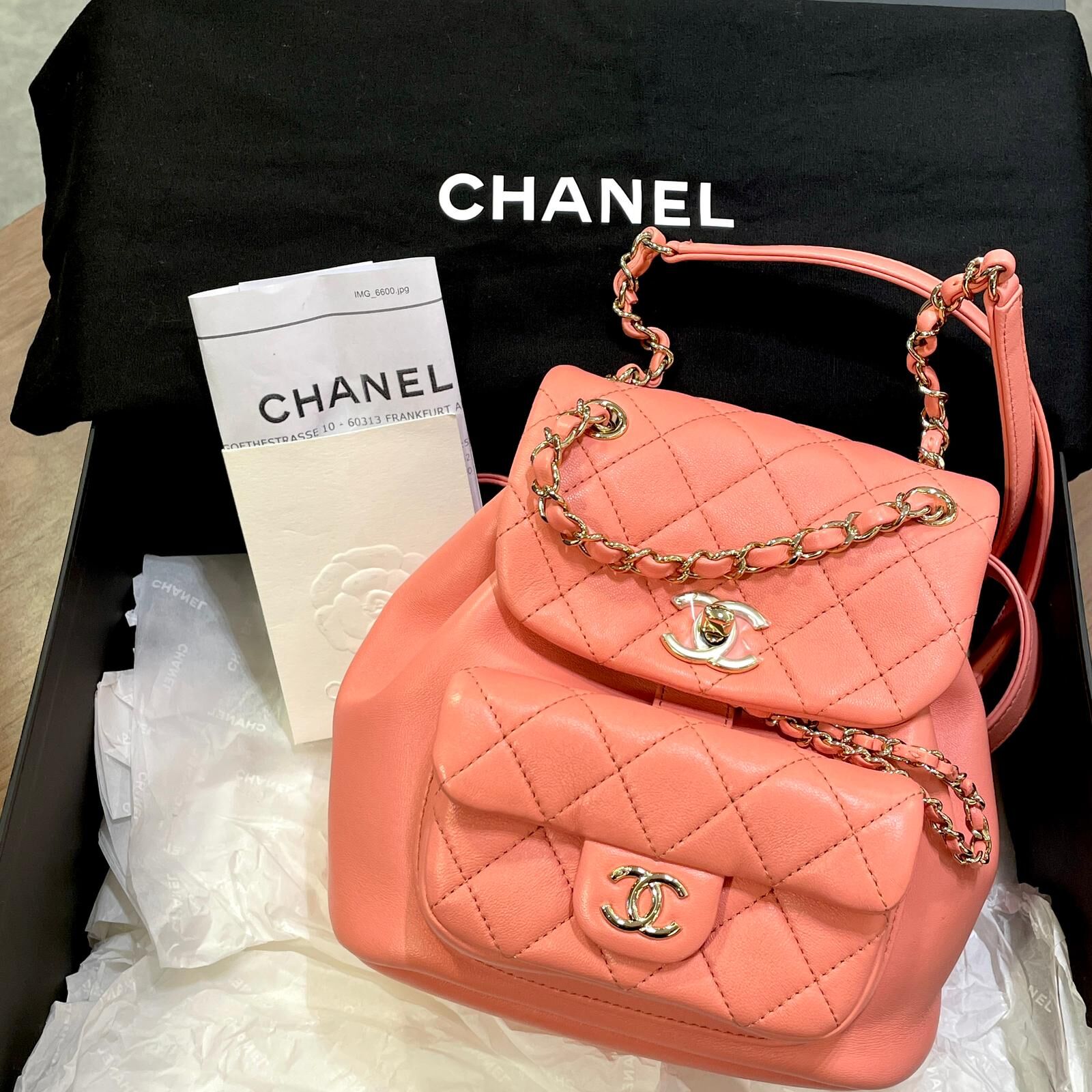 本週心動價!!! 全新CHANEL背包小號 DUMA, AS2908, 粉色小牛皮,晶片款,淡金鏈, CHANEL Backpack, #兩年免費保養 #BRAND NEW #香榭站正品