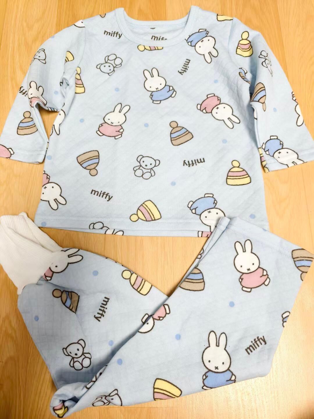 日單 Miffy粉藍色空氣棉套裝