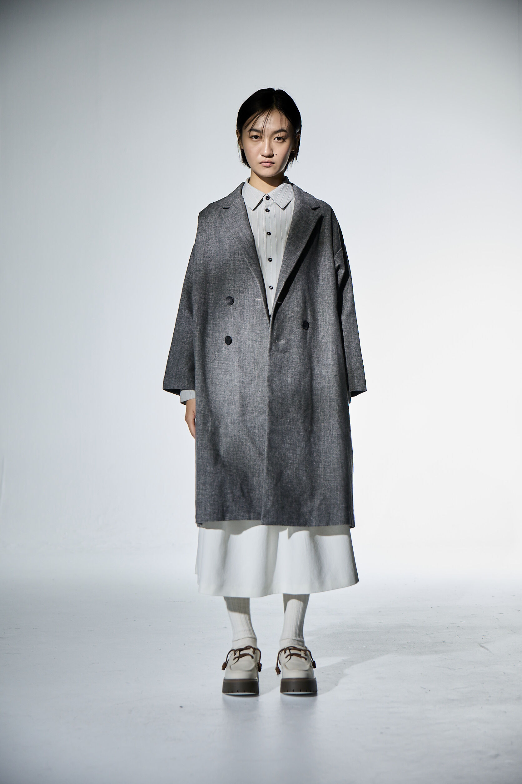 雙排釦西裝領大衣