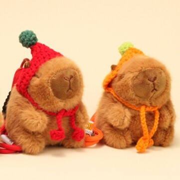 《6371》卡皮巴拉針織帽子背包吊飾