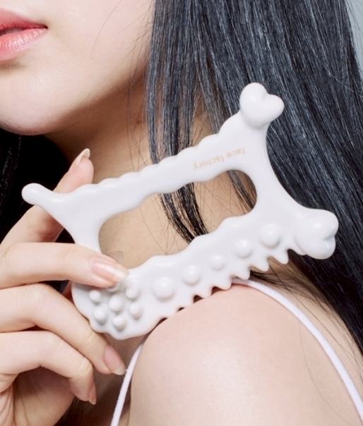 韓國 FACE FACTORY 白堊土推拿按摩器 附收納袋