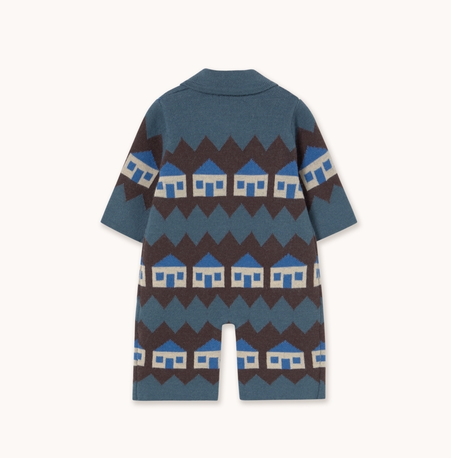 TINYCOTTONS 森林小房子包屁衣 House One-Piece - light navy