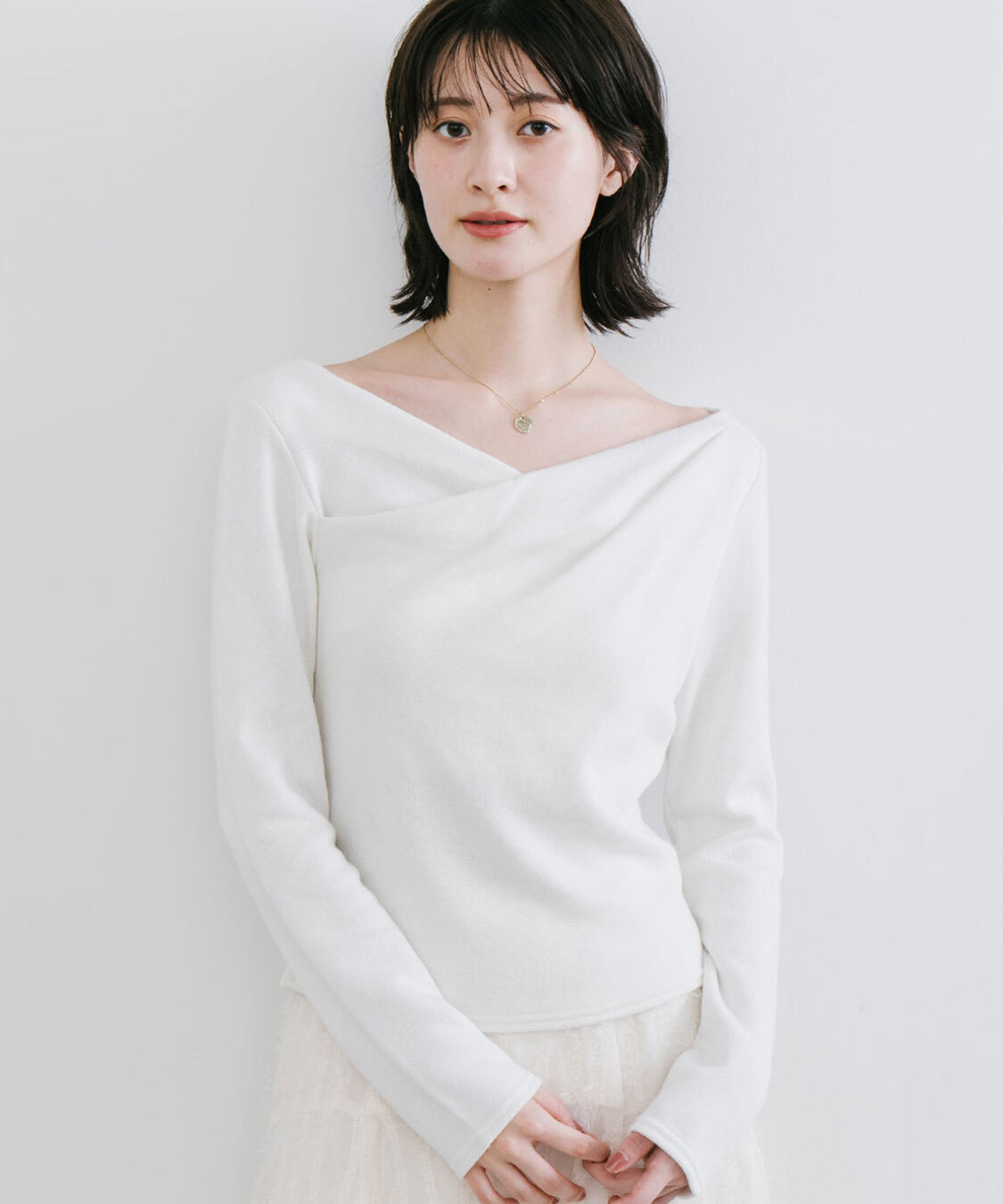 [預購] COCO DEAL 不對稱領露肩針織上衣