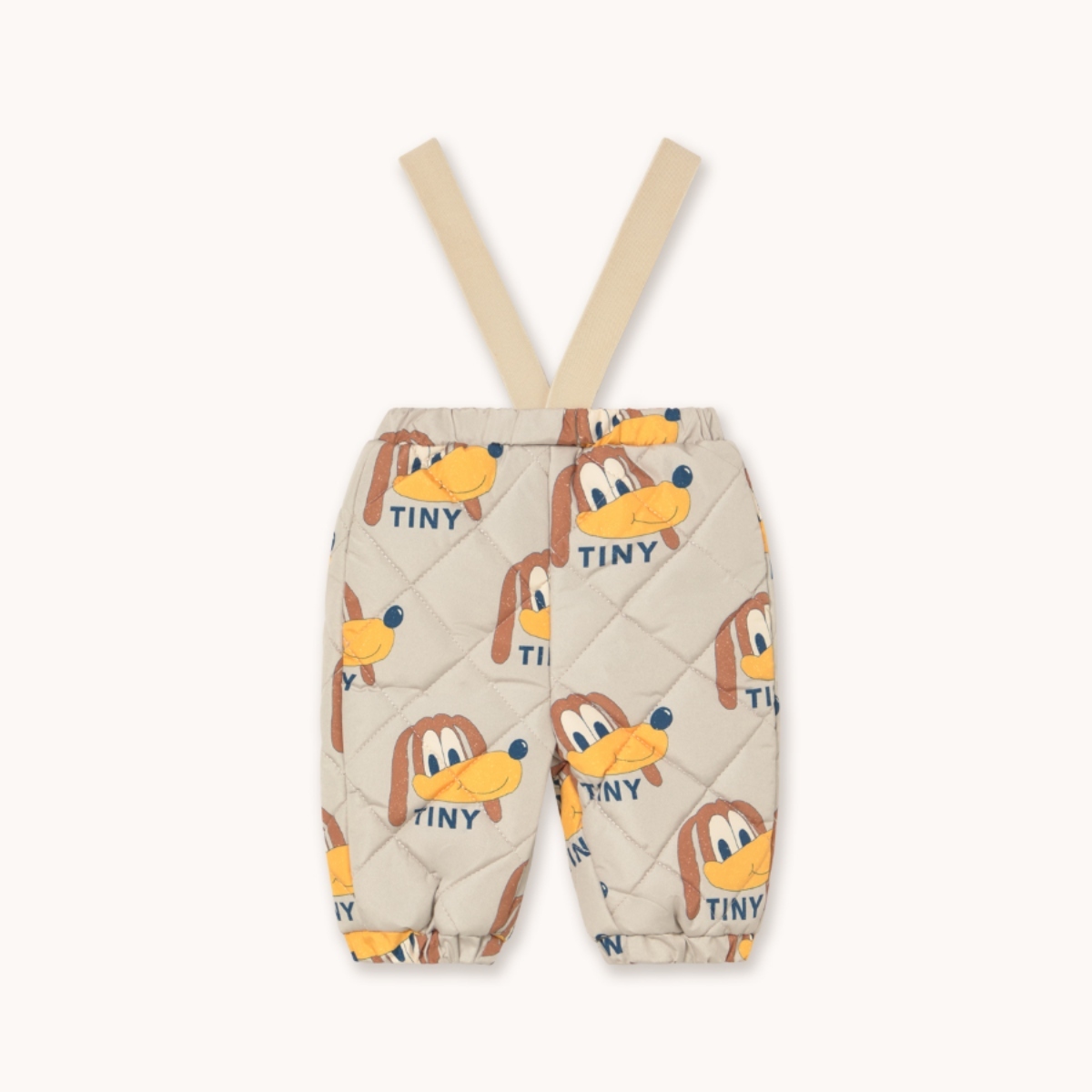 TINYCOTTONS 寶寶俏皮小狗吊帶褲 DOGS BABY PADDED SWEATPANT - dark vanilla