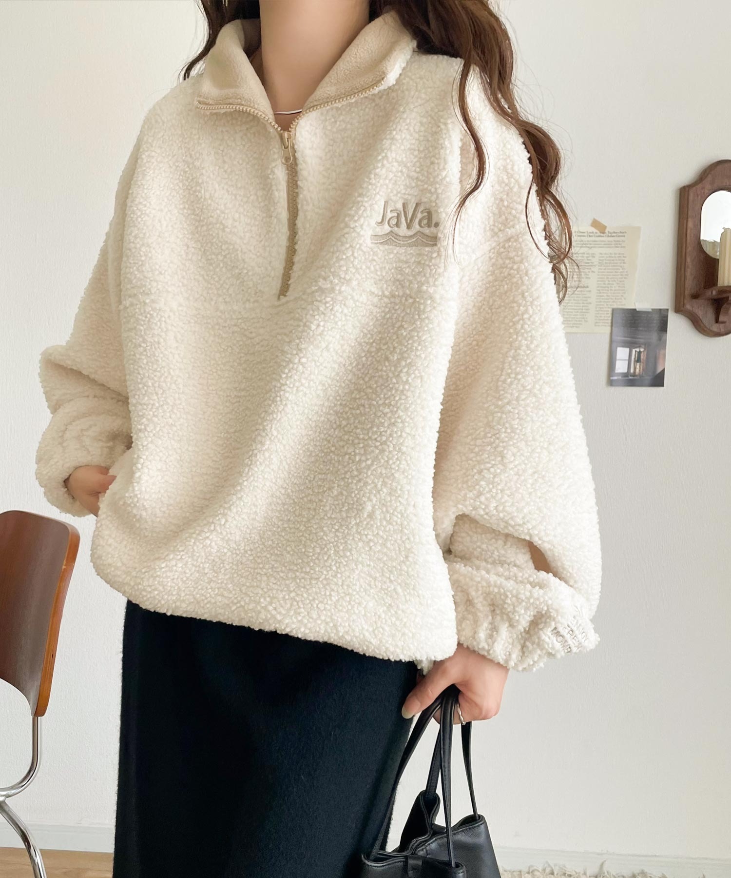 🇯🇵 日系品牌 JAVA 半拉鍊上衣 羊羔毛 絨毛 搖粒絨 翻領 立領 長袖 / 預購