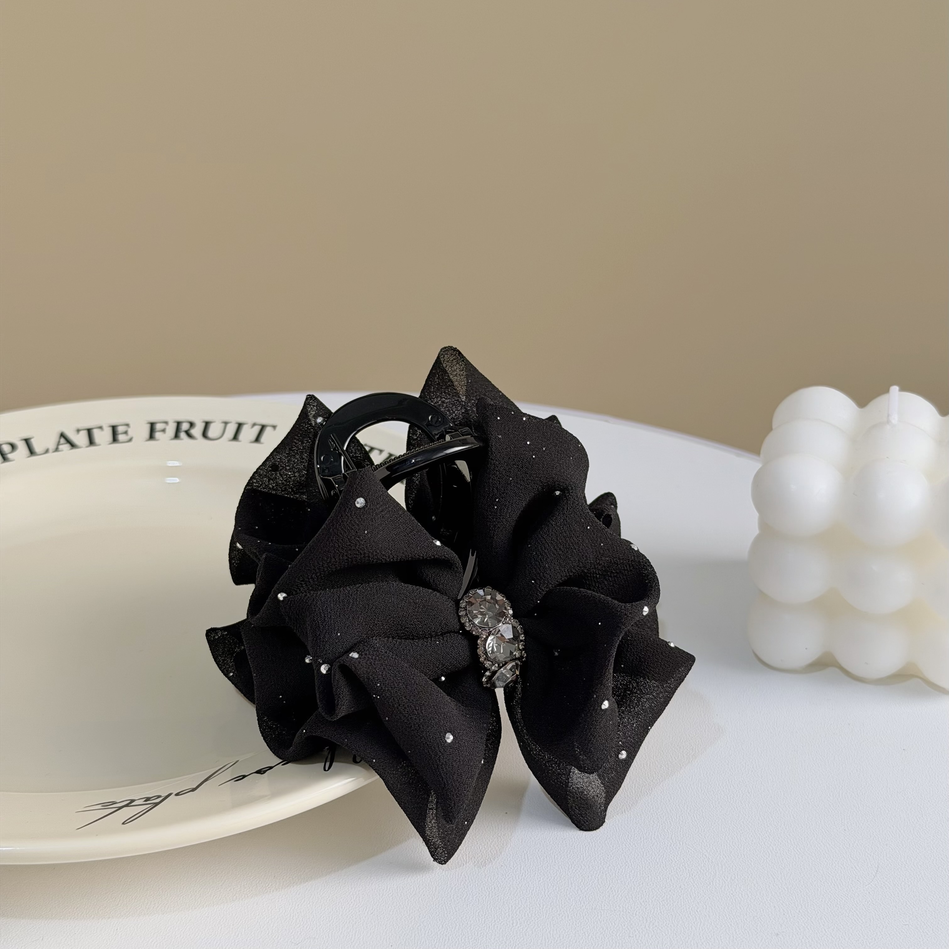 Z394碎鑽滿天星網紗蝴蝶結半頭夾