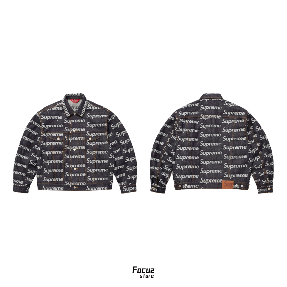 【Focus Store】預購 Supreme FW25 Week10 Jacquard Logos Denim Trucker Jacket 滿版Logo 丹寧外套
