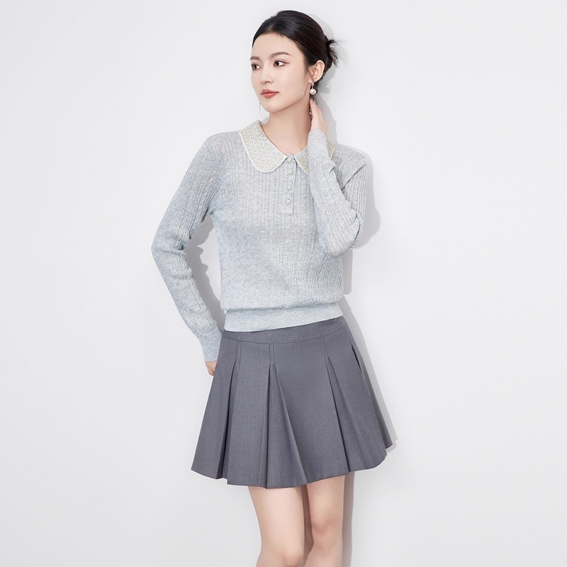 翻領麻花紋針織上衣 三色