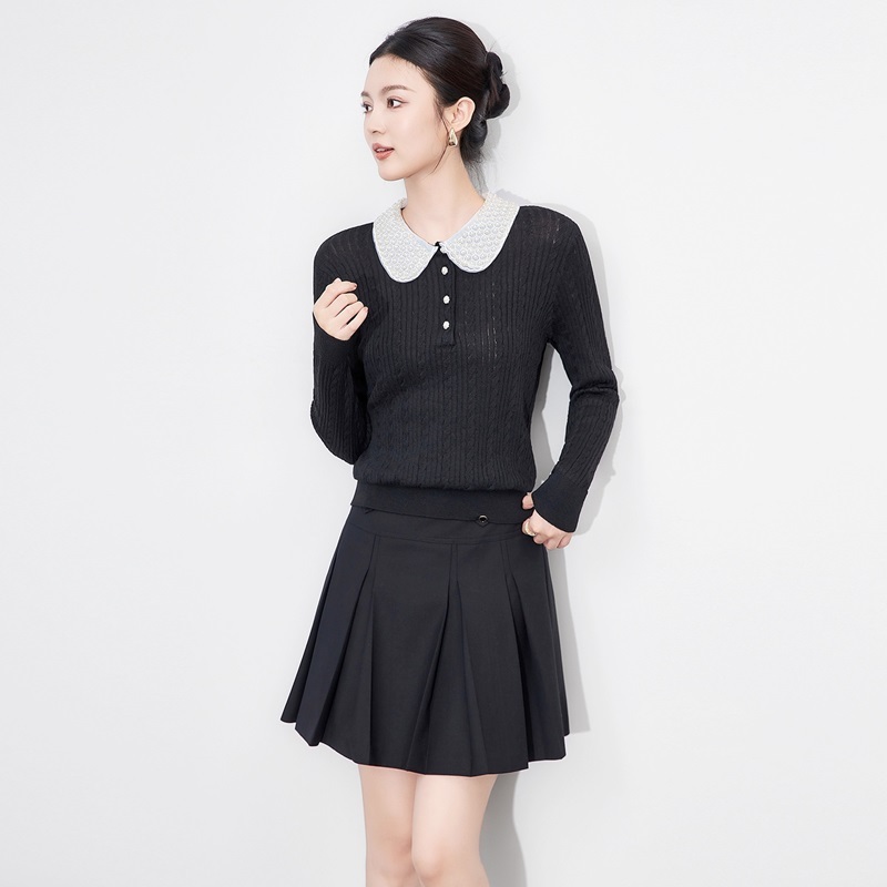 翻領麻花紋針織上衣 三色