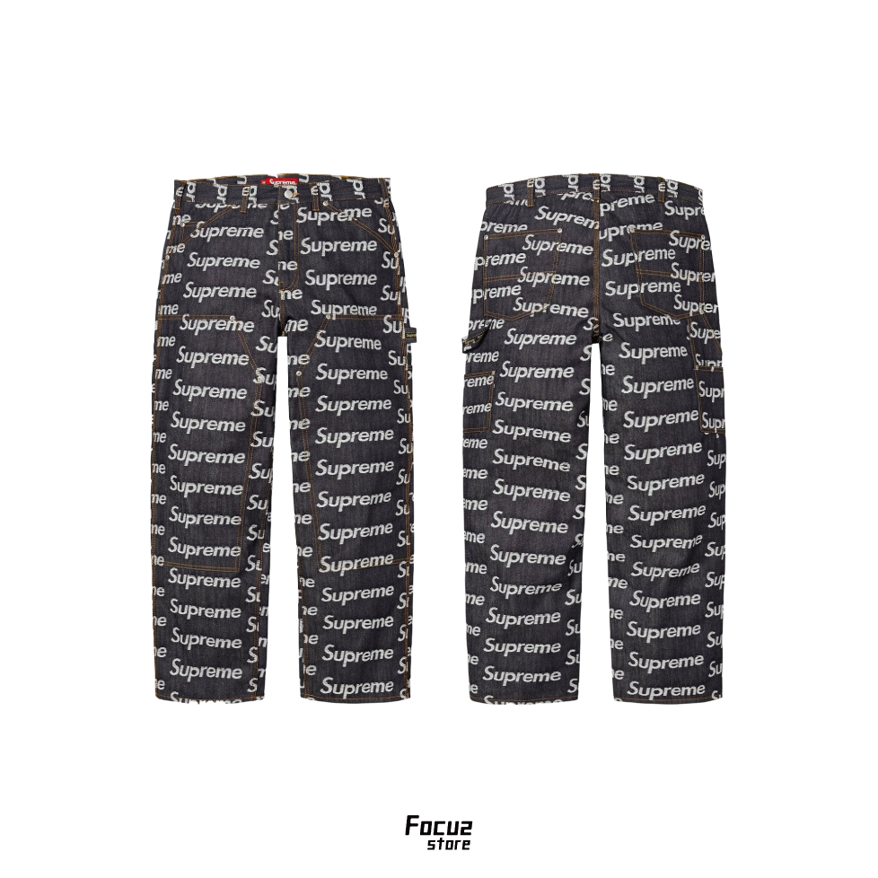 【Focus Store】現貨秒發 Supreme FW25 Week10 Jacquard Logos Painter Jean 滿版Logo 丹寧 長褲