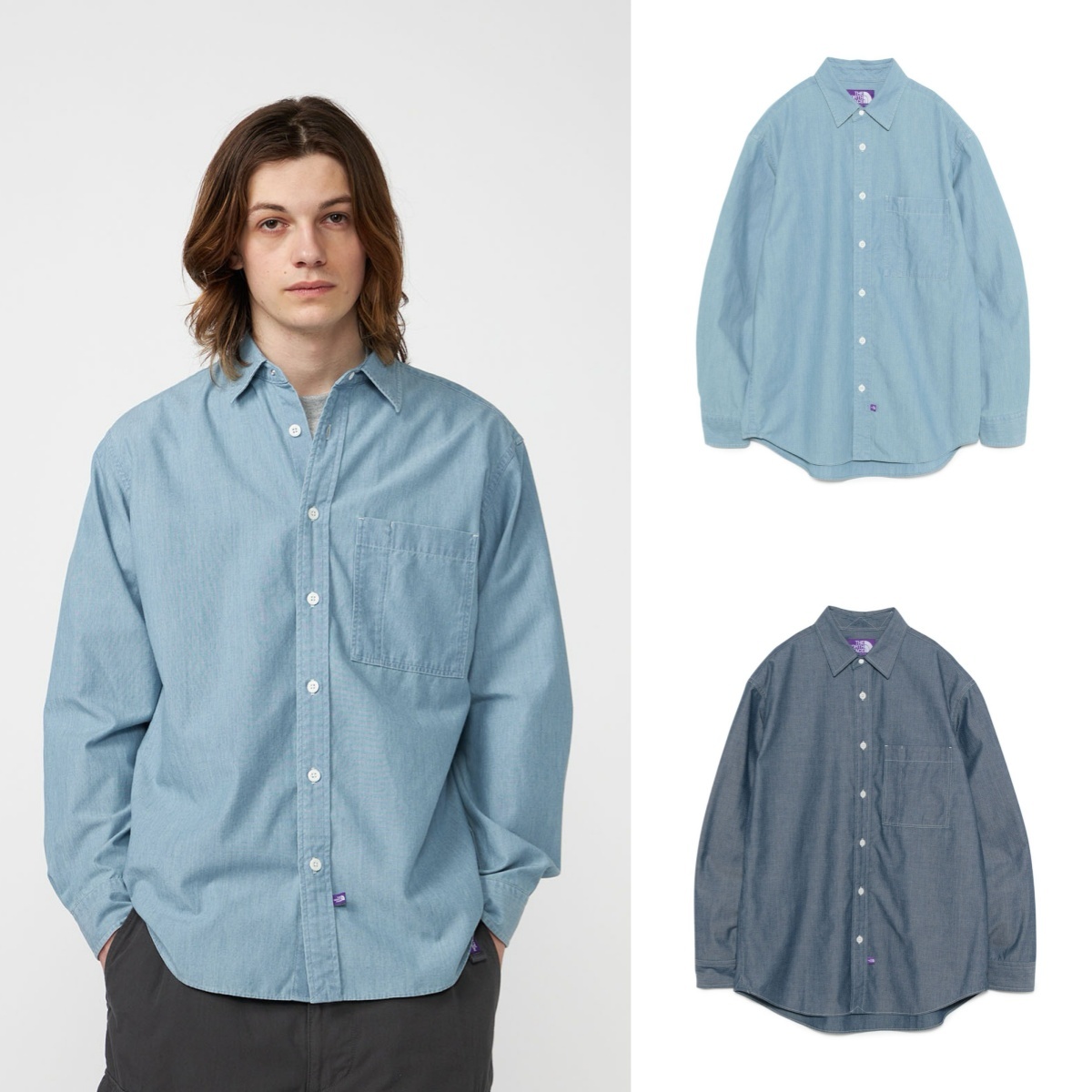 預購┃日本 TNF 紫標 Regular Collar Chambray Field Shirt 單寧 牛仔 襯衫