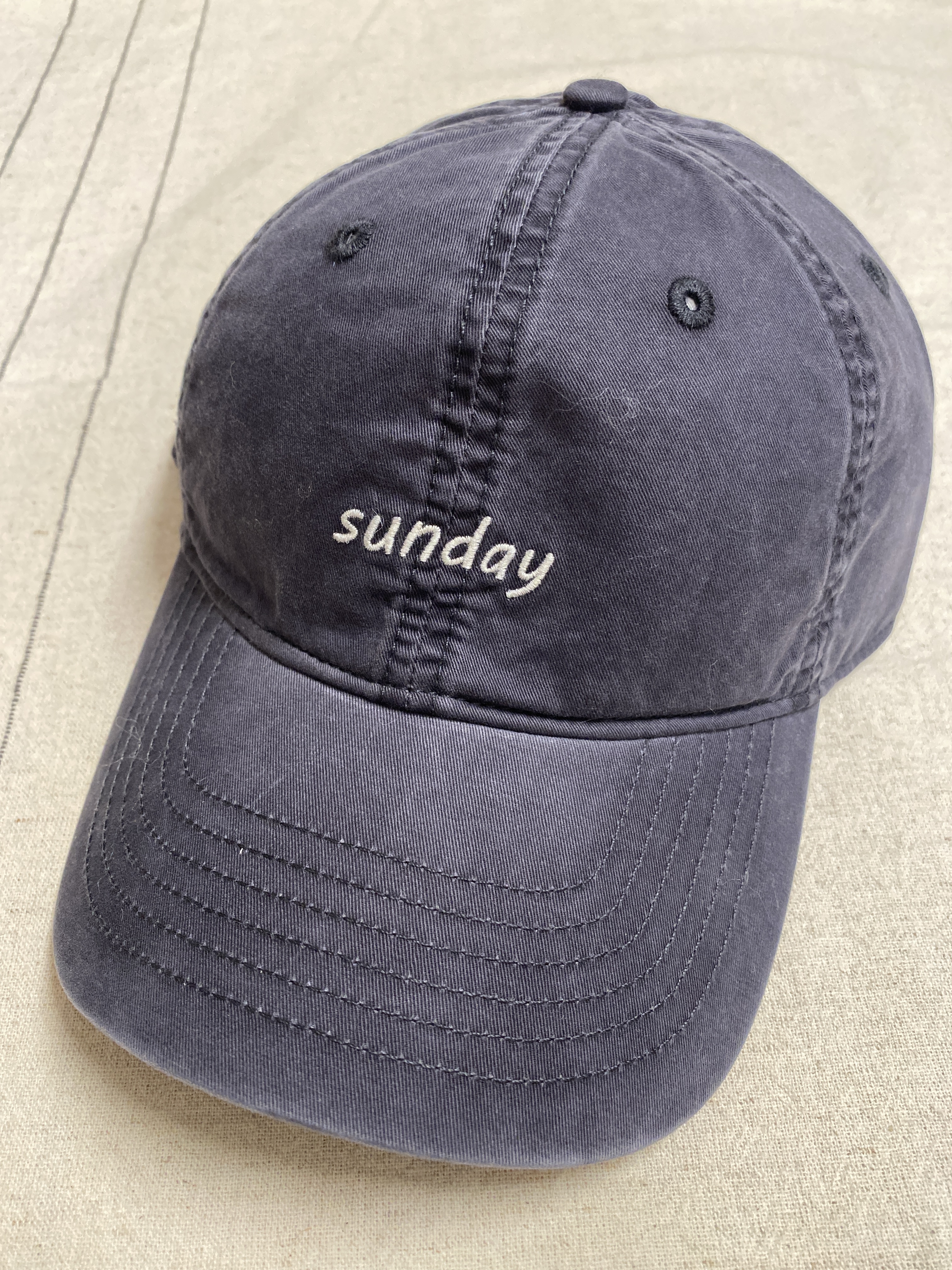 刺繡字母水洗牛仔鴨舌帽