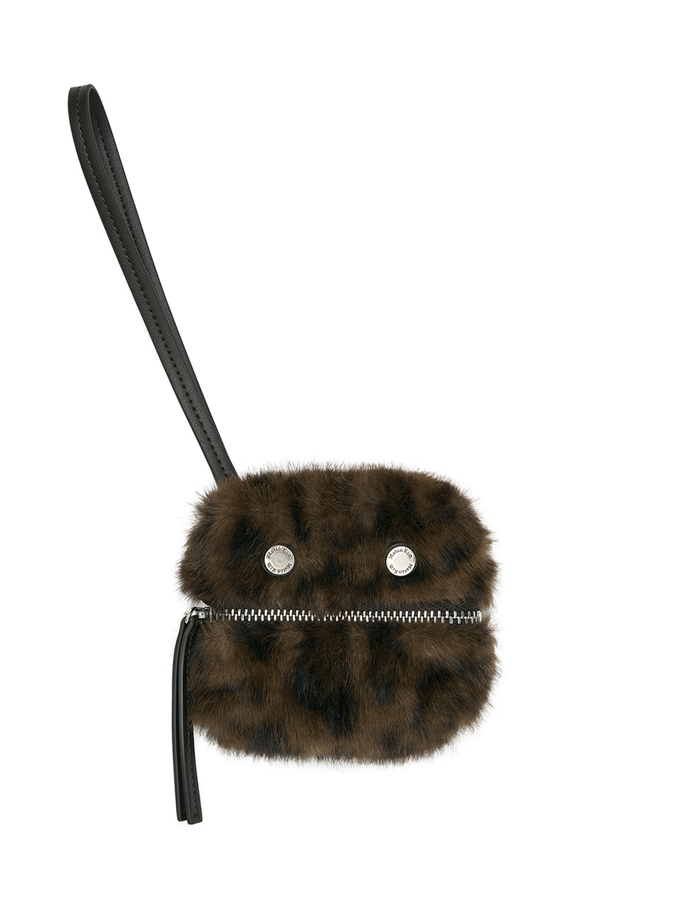 豹紋毛絨迷你吊飾收納包 棕色