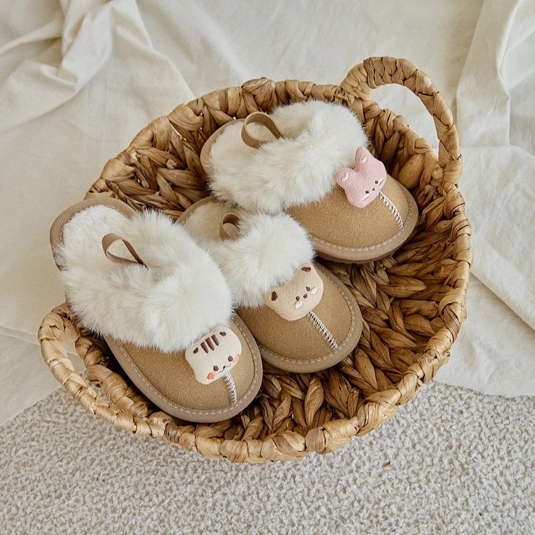 DTD毛茸茸玩偶雪地拖-棕色(僅開放熊/松鼠/兔兔)