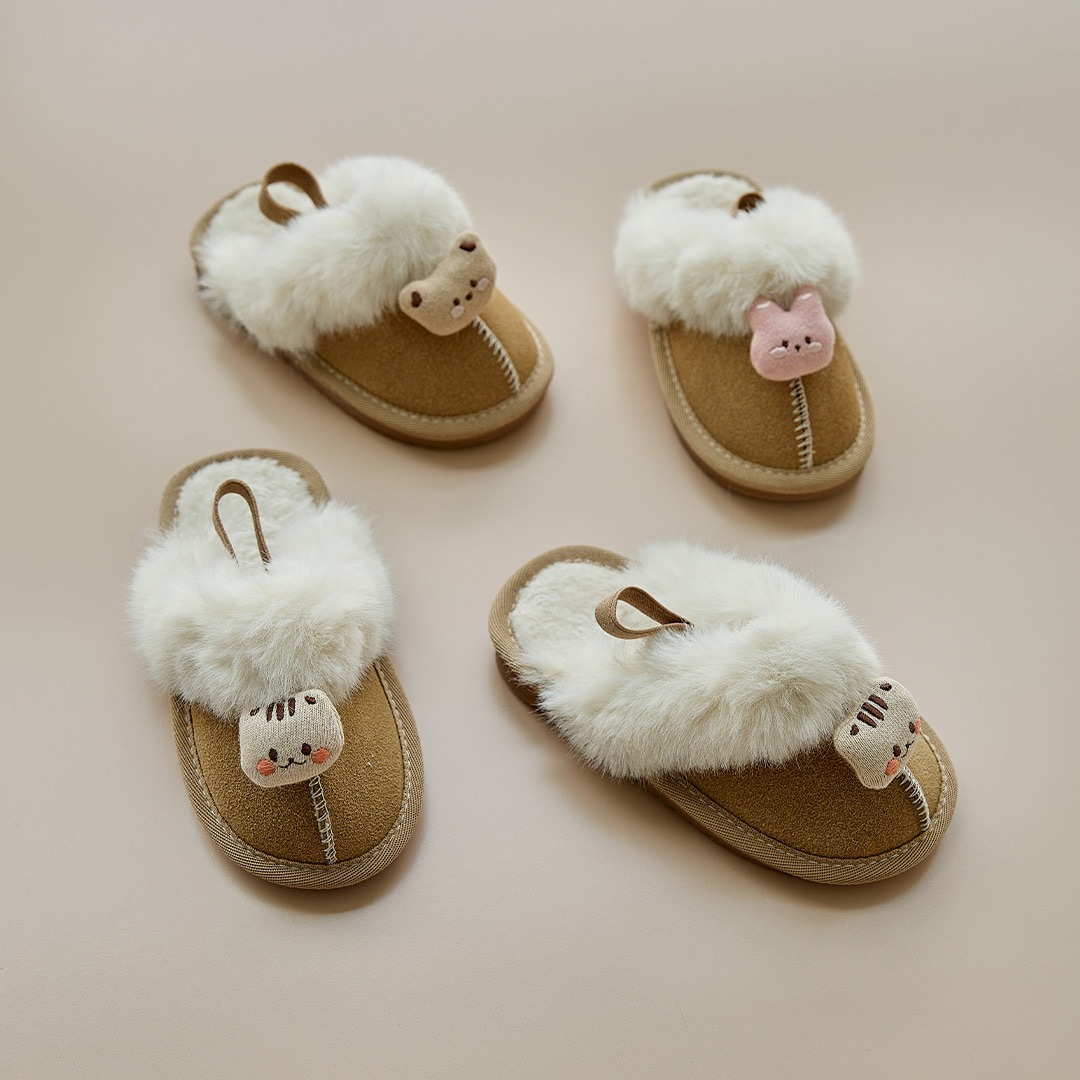 DTD毛茸茸玩偶雪地拖-棕色(僅開放熊/松鼠/兔兔)