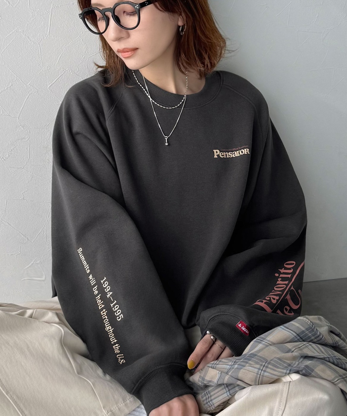 <超扯下殺💥>日本 Java Collaboration 刺繡 抓絨 圓領 寬袖 大學T 5色