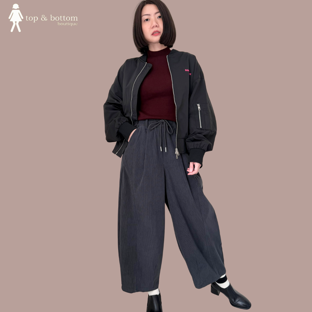 EMBROIDERED WORDING BACK ZIPPED JACKET