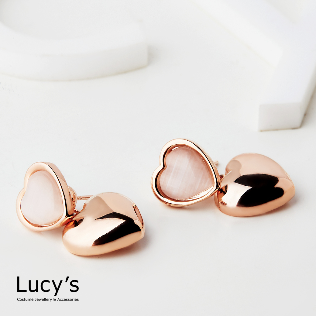 雙心柔光 耳環 (125296)