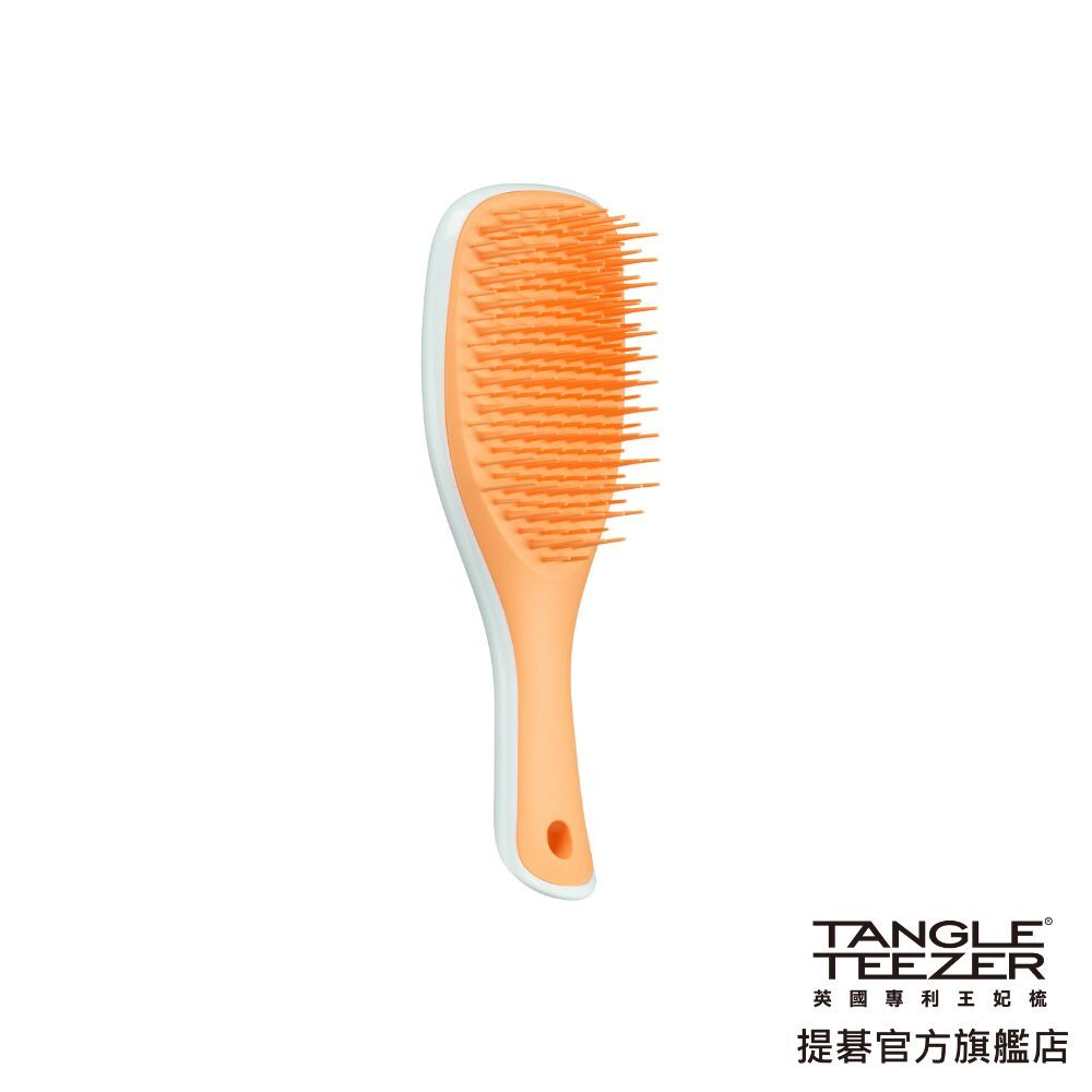 Mini英倫手握梳(冰藍橙)