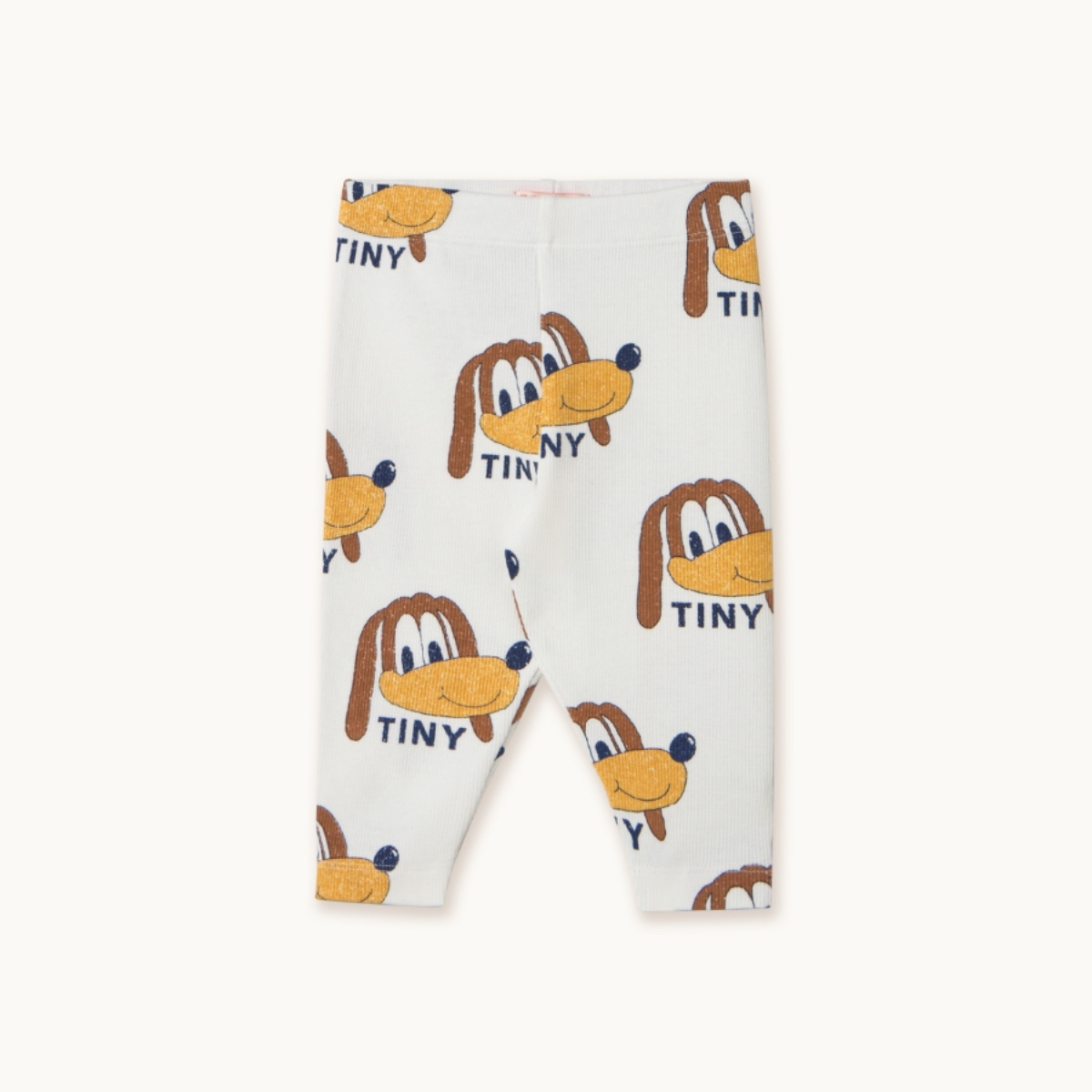 TINYCOTTONS 寶寶俏皮小狗螺紋褲 DOGS RIB BABY PANT - off-white