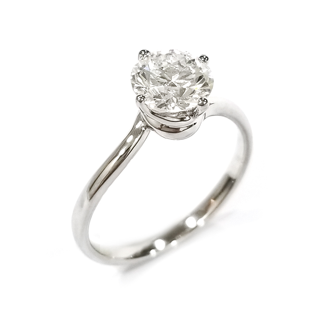 18K白金 1卡 實驗室培育鑽石扭臂戒指