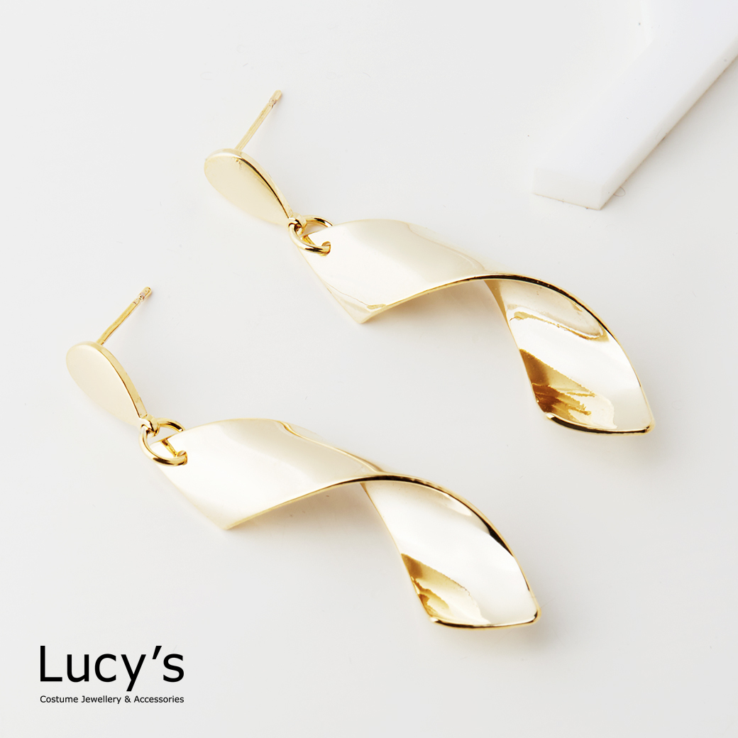 時尚彩帶 耳環 (三色) (126240/126241/126242)