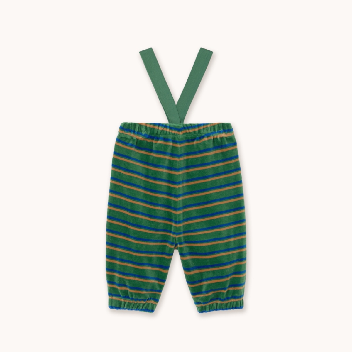 TINYCOTTONS 寶寶條紋吊帶褲 DUO STRIPES BABY SWEATPANT - dark green
