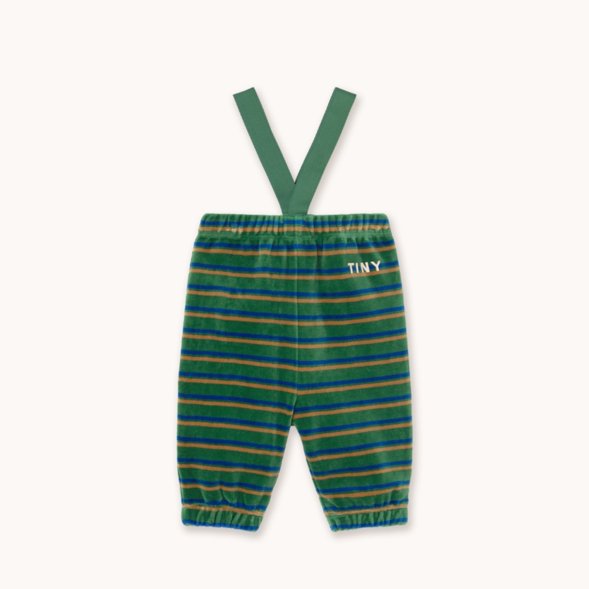 TINYCOTTONS 寶寶條紋吊帶褲 DUO STRIPES BABY SWEATPANT - dark green