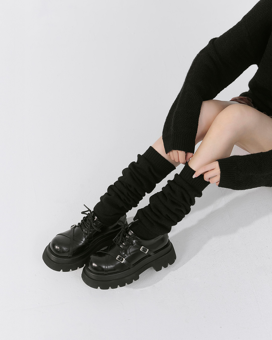 Pile-shaped long knitted socks, two colors available【07110598】in stock+pre-order