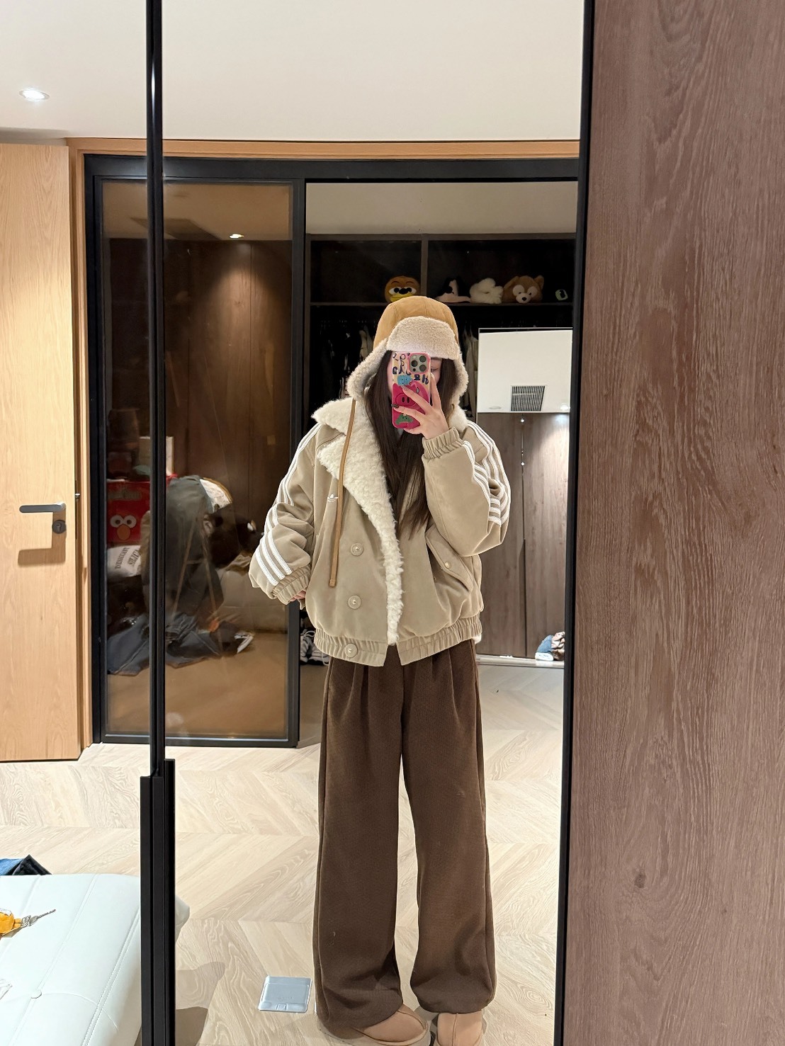 ADIDAS 大翻領 羊羔毛 外套 宋雨琦同款