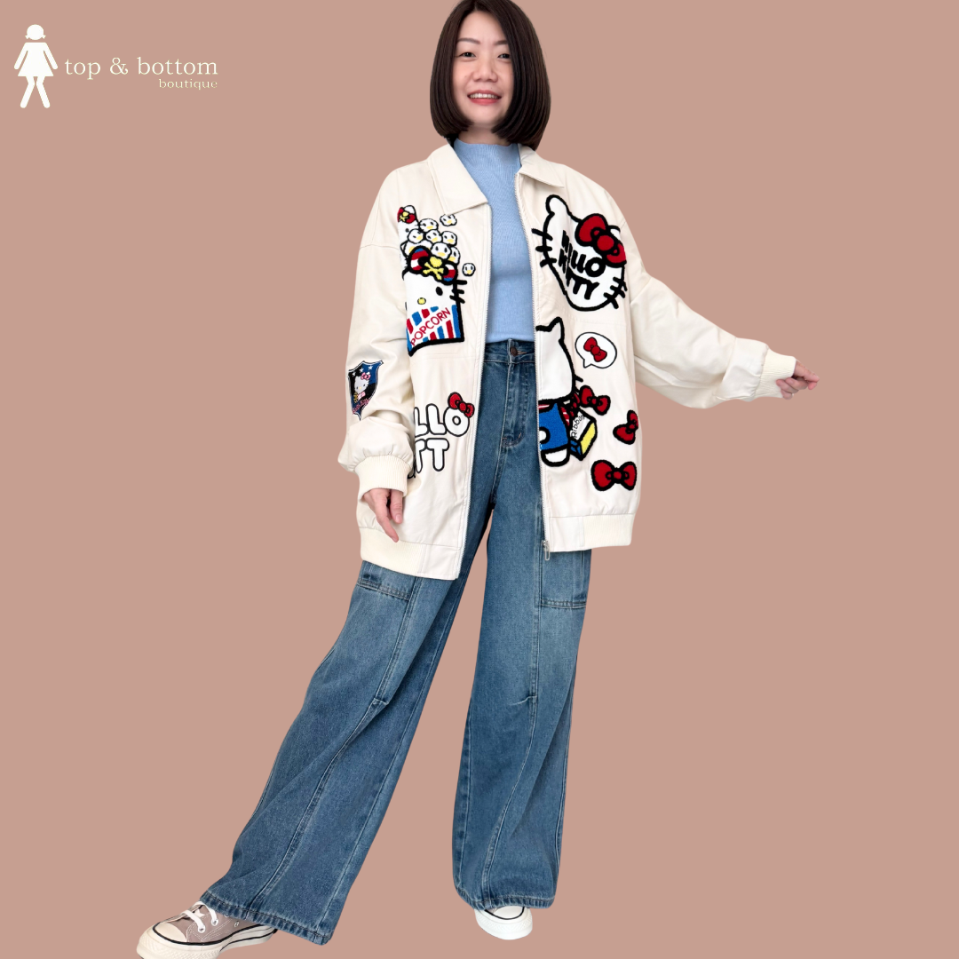 DENIM CARGO WIDE LEG JEANS