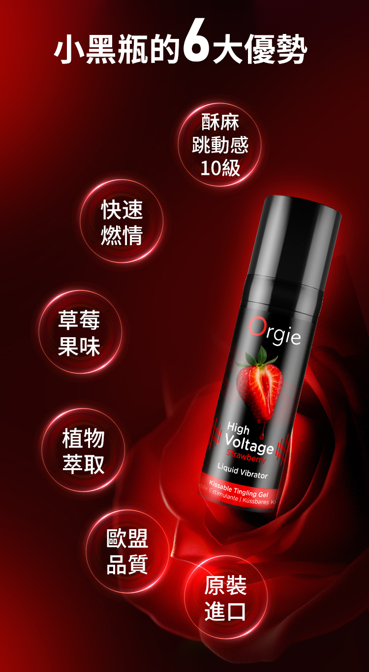 Orgie - High Voltage 酥麻震感口愛高潮精華液 草苺味 -15ml