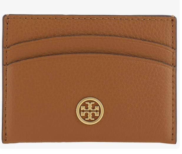 [E] TORY BURCH Tiger'S Eye 155959 Robinson Pebbled Card Case, 155959-202 (ETB664)